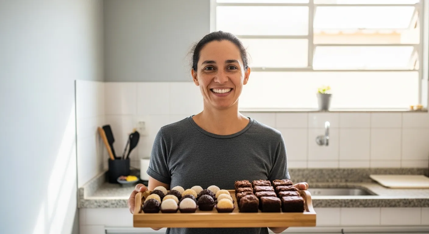 5 Receitas Baratas para Começar a Vender com até R$ 100 (Retorno Garantido em 1 Semana) 3 empreendedora de doces vender comida