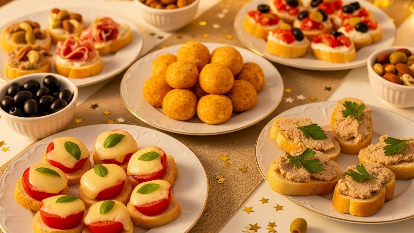 Petiscos rápidos para Ano Novo: entradas fáceis e deliciosas em até 20 minutos 1 petiscos rápidos para Ano Novo com canapés e aperitivos simples