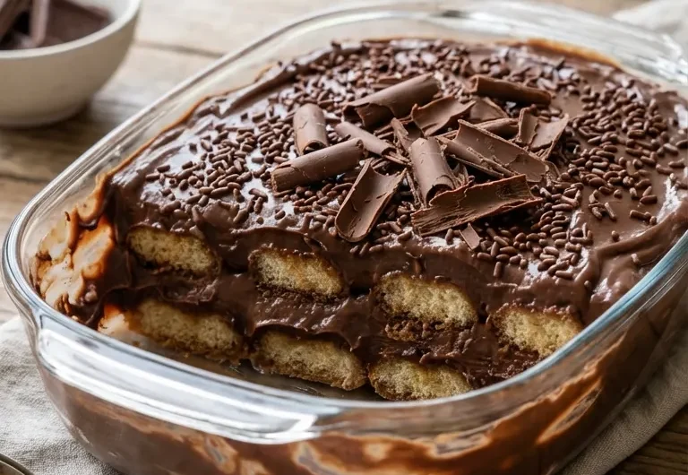 Pavê de chocolate simples: fácil de fazer, delicioso e sem complicação 3 Pavê de chocolate simples cremoso e gelado