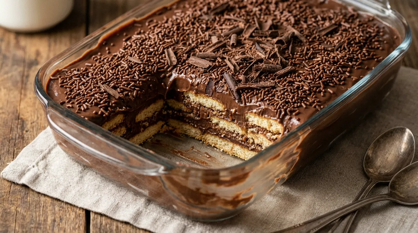 Pavê de chocolate simples: fácil de fazer, delicioso e sem complicação 1 Pavê de chocolate simples cremoso e gelado