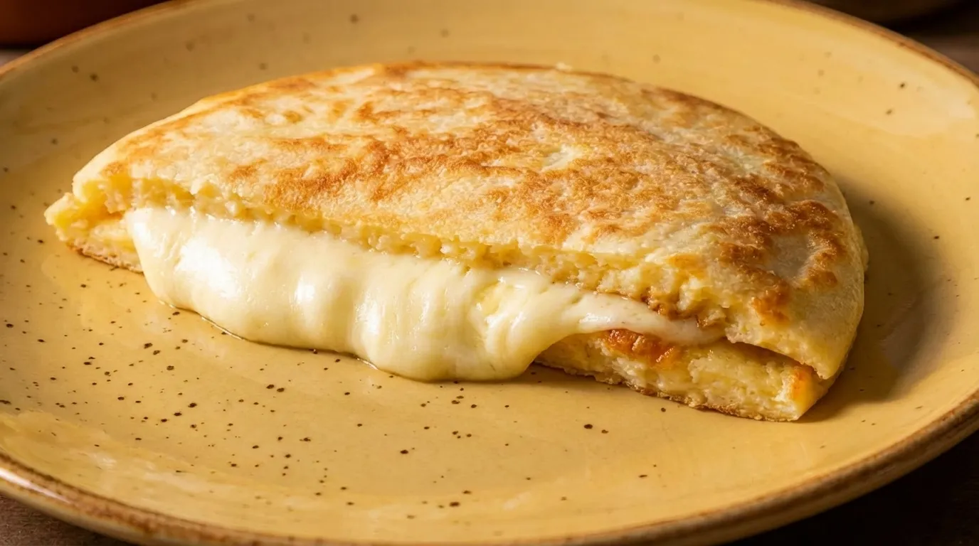 pão de queijo de frigideira com tapioca rechedado