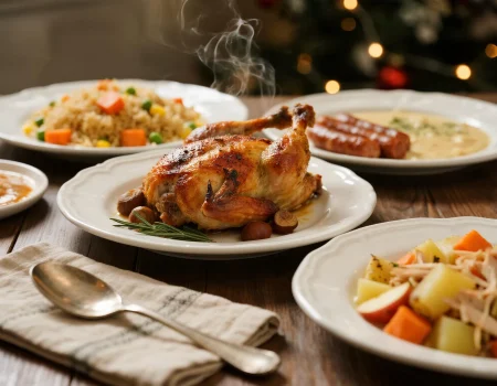 mesa de ceia de Natal barata e simples